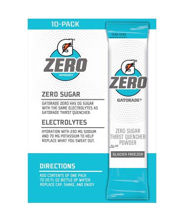 Gatorade G Zero Powder Packets Glacier Freeze 0.10oz (Pack of 10) - Sports Drink - Buy Online on SooperMarket.com
