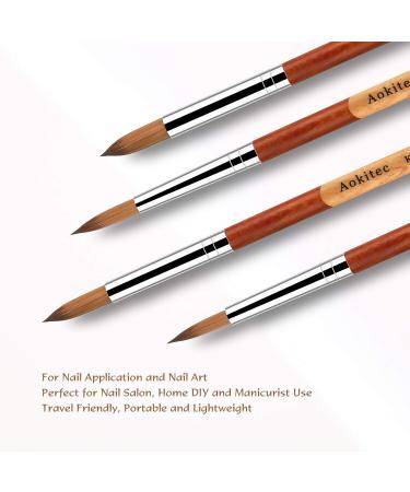 Aokitec #12 Kolinsky Sable Acrylic Nail Brush for Nails - Wood Handle Manicure Tool - Buy Online on SooperMarket.com