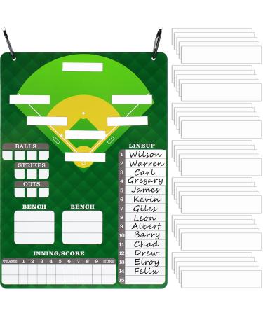Magnetic Dugout Board Baseball Magnet Board with 60 Lineup Cards Magnetic Baseball Lineup Board Softball Lineup Board for Dugout Baseball Coaching Accessories with 2 Snap Hooks for Dugout Display