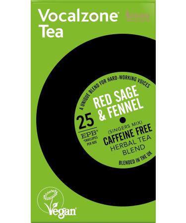 Vocalzone Tea for Throat & Voice Care - Red Sage & Fennel. Caffeine Free Herbal Tea Blend. 25 Tea Bags. Contains Liquorice Root - Buy Online on SooperMarket.com