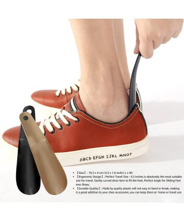 SKYPIA Plastic Shoe Horn 6.5 inch Black Khaki - Portable Travel Shoe Helper (2 Pack) - Buy Online on SooperMarket.com