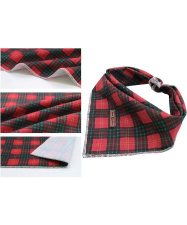 Lionet Paws Dog Bandana Headscarves - Triangular Scarf for Small Medium & Large Dogs - Red & Green Checked (Pack of 1) - Buy Online on SooperMarket.com
