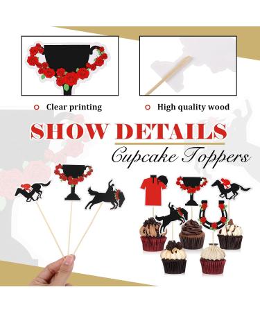FoldTier 50 Pcs Horse Cupcake Toppers Equestrian Horse Theme Party Picks Derby Party Supplies Derby Decorations Horse Cake Topper Horseshoe Cupcake Toppers for Kentucky Horse Race Party Supplies - Buy Online on SooperMarket.com