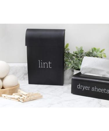 AuldHome Enamelware Lint Holder Bin - Black | Modern Farmhouse Laundry Room Decor for International Shipping - Buy Online on SooperMarket.com