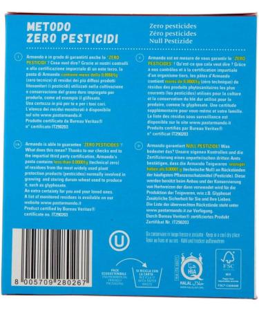 4 x Armando Barley Pasta 400 g (4 Packs of 400 g) 1.6 kg Zero Pesticides Zero Glyphate - Buy Online on SooperMarket.com