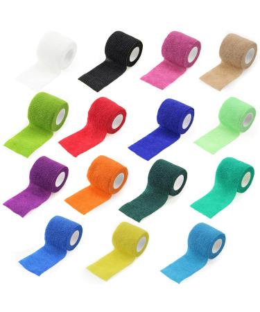15pcs self-Adhesive Bandages Breathable Elastic Bandages Non-Woven Sports Tape Fitness Bandages Solid Color Sweat-Absorbing Bandages for Sports Protection Pets etc.