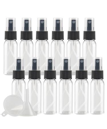 Tianzd 24 pieces portable empty transparent 30 ml plastic spray bottle with black atomizer bottle 30ml of fine fog pump caterpillars Perfume dust robber atomizer.