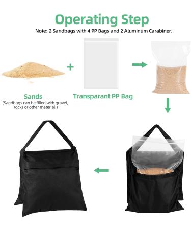 Aqirui Photography Sandbag Saddlebag for Photo Video Studio Stand Backdrop Stand Outdoor Patio Sports Transparent PP Bag and Clips Included 2 Packs - Buy Online on SooperMarket.com