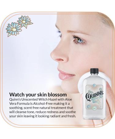 Quinns Alcohol-Free Witch Hazel with Aloe Vera 16oz - Unscented | Natural Skin Toner - Buy Online on SooperMarket.com