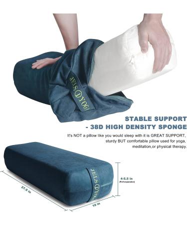 JELS Premium Yoga Bolster Pillow for Restorative & Yin Yoga | Machine Washable & Supportive Meditation Cushion | Sapphire - Buy Online on SooperMarket.com