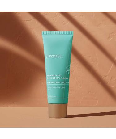 Biossance Squalane + Zinc Sheer Mineral Sunscreen SPF 30 PA+++: Lightweight and Non-Greasy Reef-Safe Sun Protection for Sensitive Skin (1.7 fl oz) - Buy Online on SooperMarket.com