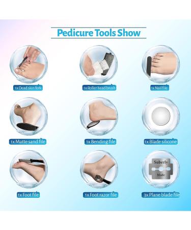 Rechargeable Electric Foot Callus Remover Kit | Waterproof Pedicure Tool with 4 Grinding Heads | Foot Care for Dead Skin | Ideal Gift - Black - Buy Online on SooperMarket.com