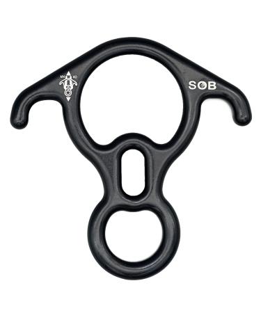 SOB 40KN Rescue Figure 8 Descender Belay Rappel Equipment Belay Rock Climbing Rigging Plate 7075 Aluminum Alloy for Climbing Belaying Rappelling Device Black