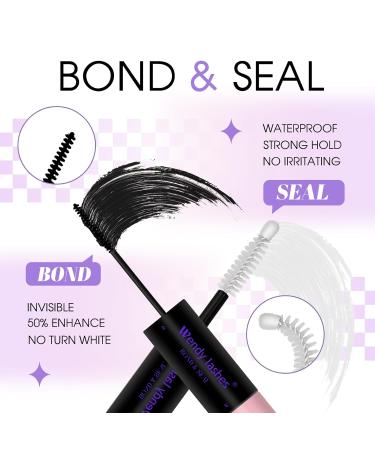 Lash Bond and Seal 2 in 1 Eyelash Extension Glue - Waterproof Long-Lasting Hold 72 Hours - DM20 Kit for DIY Lash Extensions - Buy Online on SooperMarket.com