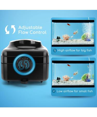 Nobleza Quiet 8W Aquarium with Double Valve & Adjustable Air Pump Efficient 2*3.5L/MIN Oxygen Supply - Buy Online on SooperMarket.com