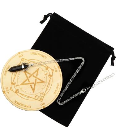 Stern Pendel Brett DuShelrute fortune telling metaphysical message board wood board with crystal dining rod pendel necklace witchcraft wicca altar supply kit