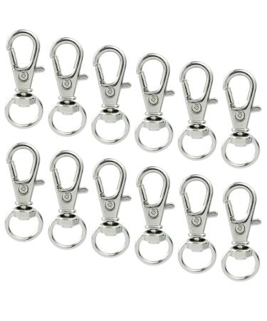 50 pcs Swivel Clasps Lanyard Snap Hook,cnomg Metal Swivel Lanyard Snap Hook Lobster Claw Clasp(Sliver) Sliver 32mm/1.2inches
