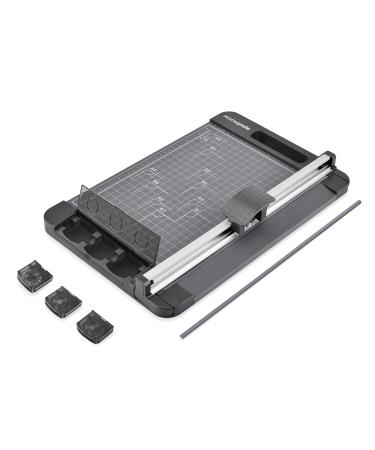 Rotary Paper Trimmer  3-in-1 Paper Cutter  12 Inch Cutting Length  with Straight Cut/Perforating Cut/Wavy Cut  Enclosed Blades for Safe Use  Ideal for Paper Craft Projects