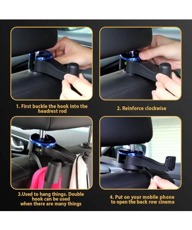 VIILICH 2-in-1 Car Headrest Hook & Smartphone Holder - Multifunctional Rear Seat Organizer (Blue) for International Shipping - Buy Online on SooperMarket.com