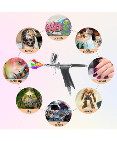 Uouteo 166TH Airbrush Trigger Gun with 0.3mm Needles, 7CC & 10CC Cup for Painting - Airbrush Kit - Buy Online on SooperMarket.com