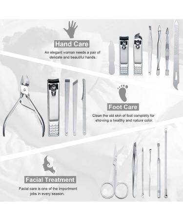 Keiby Citom Manicure Set 18pcs Professional Nail Clippers Kit Pedicure Care Tools-Stainless Steel Grooming Tools with Rose Gold PU Leather Case for Travel & Home (Rose Gold) - Buy Online on SooperMarket.com