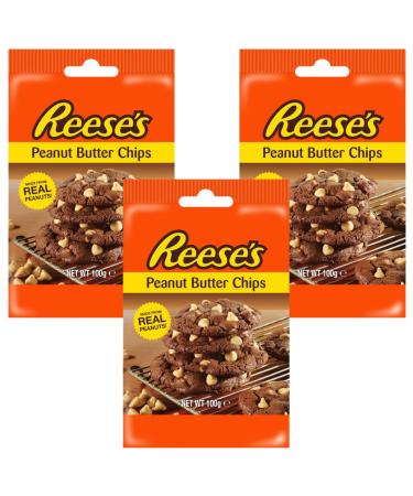 Peanut Butter Chocolate Chips Bundle with Reeses Peanut Butter Baking Chocolate Chips 100g (3 Pack)