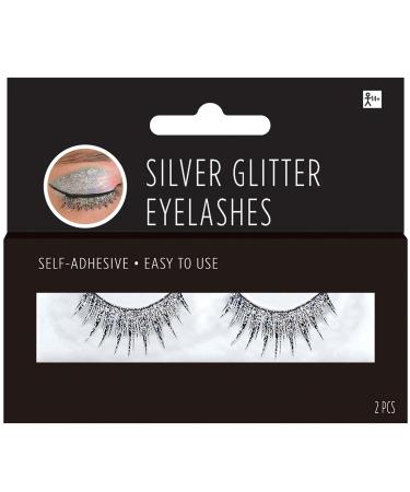 Buy Stunning Silver Glitter Eyelashes for Costumes | Glamorous Party Accessory - International Shipping Available - Buy Online on SooperMarket.com