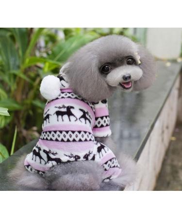 Shop Ranphy Soft Velvet Reindeer Hoodie for Small Dogs & Cats - Cozy Jumpsuit for Puppies (30cm Back 42cm Chest) - Unisex Pet Clothing - Buy Online on SooperMarket.com