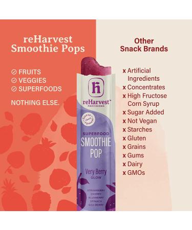 Re-Harvest Provisions Smoothie Pops 5 Pack - Frozen Fruit + Vegetables + Superfoods | Dairy-Free, Vegan, Gluten-Free | Anti-Inflammatory | Eco-Friendly | 1.6oz ea - Buy Online on SooperMarket.com