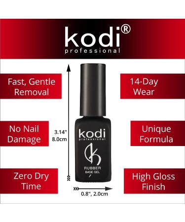 Kodi Professional Rubber Top & Base Gel Set | 12ml 0.42 oz | Long Lasting Nail Polish Kit | Non-Toxic & Scentless | Easy to Use | Cure Under LED/UV Lamp - Buy Online on SooperMarket.com