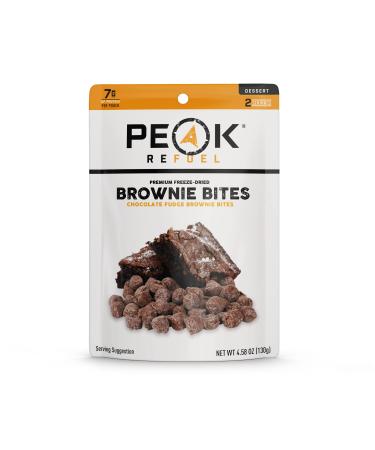 Peak Refuel Dessert Bites | Peanut Butter Chocolate Chip Cookies | Fudge Brownies | Freeze Dried Backpacking and Camping Food | Tasty Trail Treat | High Protein Snack Packs (Brownie 1-Pack)