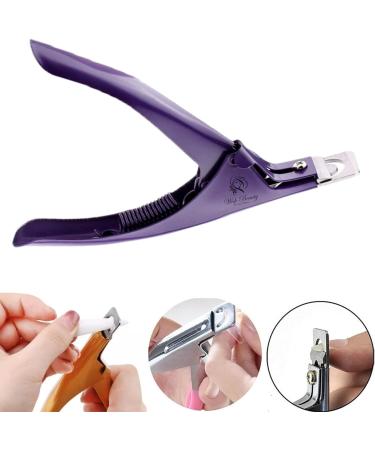Purple Nail Clippers Tip Cutters for Acrylic False Fake Gel Nails - Rustproof Professional Manicure Pedicure Trimmer - Buy Online on SooperMarket.com