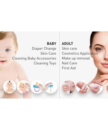 DESTALYA Organic Cotton Pads for Diaper Change & Makeup Removal - 360 Large Disposable Squares for Sensitive Skin - Soft Cleansing Wipes for Personal Care - Buy Online on SooperMarket.com