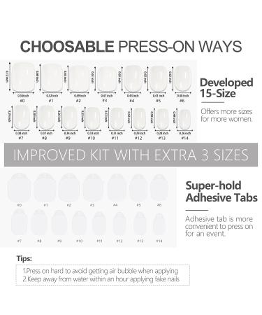 AILLSA Press On Nails Short - Glue On Fake Nails 37-Piece Set - Jade White - Buy Online on SooperMarket.com