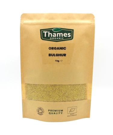 Organic Bulghur Wheat-Certified Organic Non-GMO Vegan No Additives No Preservatives Resealable Bag by Thames Organic 1kg