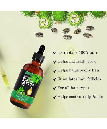 Jamaican Black Castor Oil 120ML Massage Oil for Aromatherapy 100% Pure Natural Cold Pressed Organic Castor Oil Stimulate Growth for Hair Eyelashes Eyebrows Skin Moisturizer & Hair Oil and Body Oil - Buy Online on SooperMarket.com