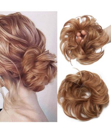 Messy Hair Scrunchies for Women Scrunchy Scrunchie Bun Up Do Hair Piece Hair Ribbon Ponytail Extensions Wavy Auburn & Blonde 35 g Auburn & Blonde