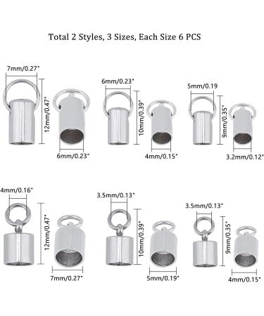 UNICRAFTALE 36pcs Stainless Steel Cord Ends Column Leather End Caps - 3.2-6mm Inner Diameter Terminators for Jewelry Making Kit - Stainless Steel Color - Buy Online on SooperMarket.com