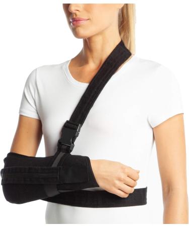 ArmoLine Deluxe Breathable Arm Sling for Broken Arm - Black (L) - Buy Online on SooperMarket.com