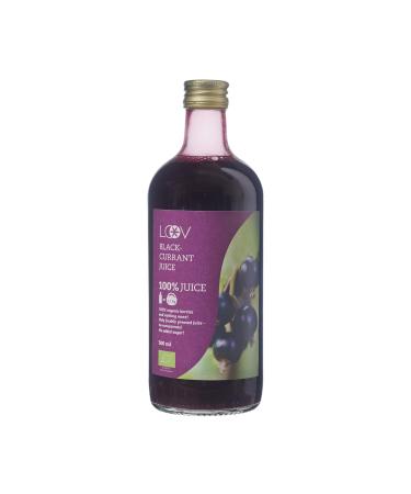 LOOV Organic Blackcurrant Juice 500 ml Cold-Pressed from Fresh Blackcurrants Not from Concentrate Pure Juice no Added Sugar no Water Added High in Antioxidants and Vitamin C