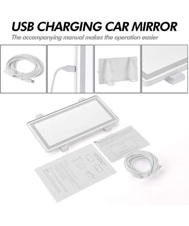 Hoomtaook LED Lighted Sun Visor Makeup Mirror | Touch Dimmable, USB Powered (White) - Buy Online on SooperMarket.com