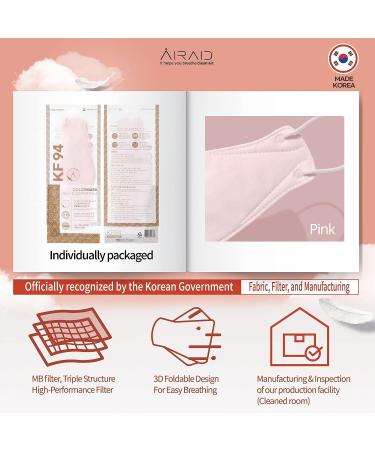 AIRAID-KF94 Multicolor Face Masks (Pink-20P) - Individually Wrapped for Adults and Teens - Buy Online on SooperMarket.com