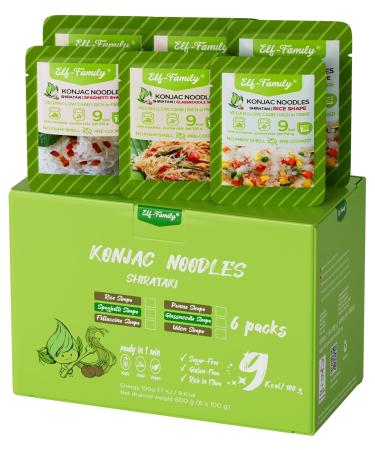 Elf Family Premium Shirataki pasta 3+3 trial package (spaghetti/glass noodles/rice) Slim 9kcal low carb/instant konjak noodles/keto/calorie arms/vegan/gluten-free/sugar-free