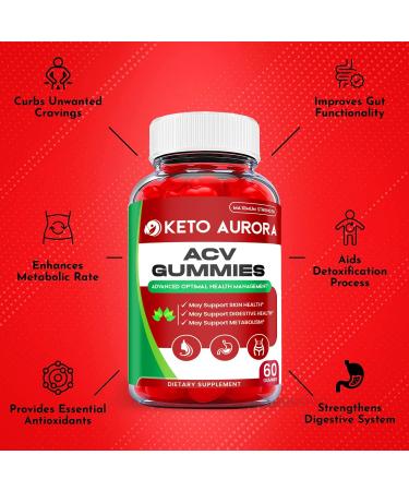 2 Pack Keto Aurora ACV Gummies - Vegan Formula for Weight Loss - Apple Cider Vinegar with Vitamin B12 (120 Gummies) - Buy Online on SooperMarket.com