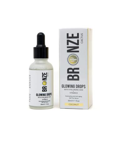 Bronze Cactus Self Tanning Glowing Drops | Mixes With Moisturizer Rich With Fatty Acids & Vitamin E | Tightens & Brightens Skin Tone/Complexity