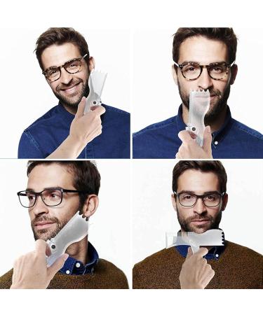 Huaxingda Beard Alignment Tool | Transparent Non-Slip Stencil & Razor - Perfect Mustache & Beard Grooming Kit - Buy Online on SooperMarket.com