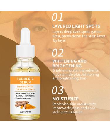 Turmeric face seruem Dark Spot Remover Essence Turmeric Serums for face Brightens Skin Tone Moisturizes Hydrates Lightens Age-Spots Acne Reduce Fine Lines Facial Care Anti-Aging Serum - Buy Online on SooperMarket.com