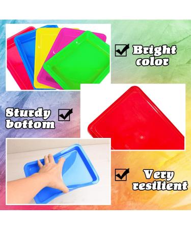 10 Pack Multicolor Plastic Art Trays - 14 x 10 Inch - for Arts and Crafts DIY Projects - Buy Online on SooperMarket.com
