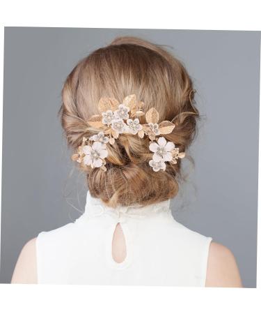 FOYTOKI 1 Set Leaves and Flowers Hair Comb Bridal Hair Accessories Bride Headdress Vintage Hair Accessories Headpiece for Wedding Decoration Womens Headpiece Flower Clips for Hair - Buy Online on SooperMarket.com