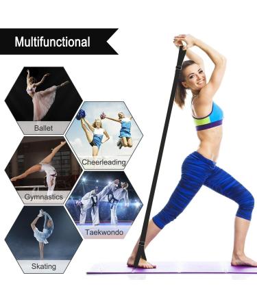 Maoxintek Yoga Belt Leg Extensor - Fitness Stretch Band for Dance Ballet & Gymnastics - Long Cotton Loop with Door Anchor - Black - Buy Online on SooperMarket.com
